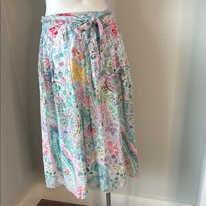 Like New Talbots All Cotton Lined Full Floral Skirt size 8